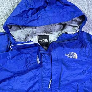 The North Face Blue‎ Full Zip Hooded Rain Jacket Lightweight Water Resist Hyvent